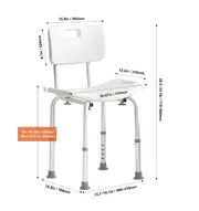 Shower Chair Seat Adjustable Height Bench Bath Chair for Elderly Disabled Shower Chair for Inside Shower Bathtub 400/350lb 350 lbs