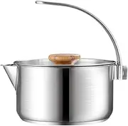 Amagogo Camping Kettle Outdoor Water Pot Cookware with Lid Campfire Water Kettle Coffee Tea Pot for Travelers Explorers Backpacking
