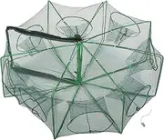 Folded Fishing Net, Stainless Steel Nylon Fishing Crab Net Trap, Multifunction Fishing Bait Trap, Lightweight Fish Trap Crab Net Trap Cage for Fishing Accessories