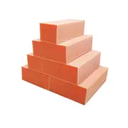 500 x Buffer 3-Way Sanding File Nail Buffing Block Orange White 80/100