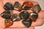 10 *SEFTONITE* Tumbled Stones 2cm 27.2g Heliotrope Bloodstone Natural Stone