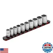 ARES 60101-3/8-Inch Drive Red 9.84-Inch Socket Rail with Locking End Caps - A