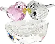 Crystal Bird Nest Ornament Miniature Couples Bird House Decoration for Home Office Garden Meaningful Present for Special Occasions Handmade with Care