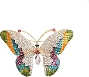 [BBirTtyQV] Colorful Delicate Butterfly Brooch Temperament Glazed Diamond Corsage, Elegant Personality Shawl Buckle