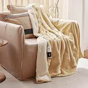 GOTCOZY Electric Blanket 130 x 180 cm - Soft Silky Plush Heat Blanket Electric Blanket 6 Heat Settings and 10 Hours Auto-Off Timer Overheating Protection CE Certified Cuddly Blanket for Bed and Office