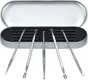 Ultimate Blackhead Removal Skincare Tools Set, Vidal Loops, Uno Spoon, 5 in 1, Metal Storage case