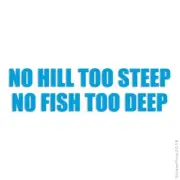 No Hill Steep Fish Deep, Vinyl Decal Sticker, Multiple Colors & Sizes #2276