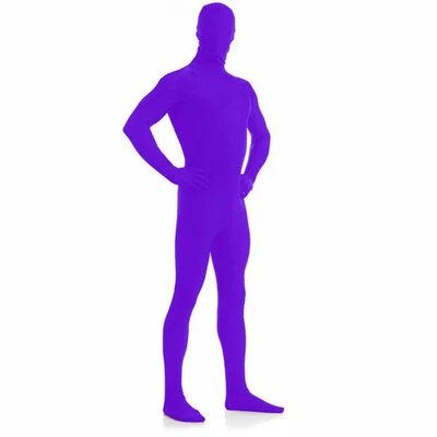AltSkin ZENTAI SUIT - FULL BODY COSTUME -PURPLE ZIPPERED STRETCH SUIT (9 Sizes!)