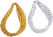Bundles of Gold and Silver Metallic Cord for DIY Jewelry Labels Craft Making and Present Wrapping Durable Tinsel String Hanging Line Bundle Each Color
