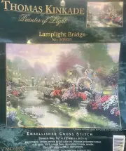 Thomas Kinkade Painter of the Light Lamplight Bridge Cross Stitch Kit # 50925
