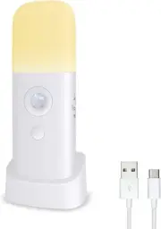 Motion Sensor Light Indoor with Base, USB Rechargeable Battery 2000mAh, Dimmable