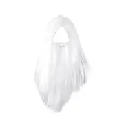 Bristol Novelty Mens Long Wizard Wig And Beard Grey One Size