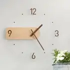 Silent Wooden 3D Hanging Clock Easy to Read Minimalist Glass Clock Living Room