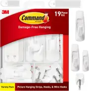 Variety Pack, Including 10 Pairs of Picture Hanging Strips, 6 Wire Hooks and 8 U