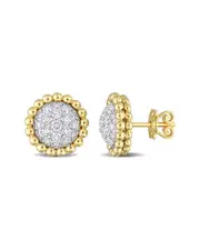 14K Two-Tone 1.40 ct. tw. Diamond Halo Earrings