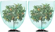 uxcell 2-Pack Garden Plant Netting, 3.3 x 4.9 Feet Fruit Trees Bird Netting W Drawstring for Protect Plant Flower from Bird Eating Blueberry Bush Netting Cover [Green]