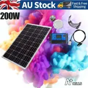 12V 200W Solar Panel Kit Mono Fixed Caravan Camping Charging USB Controller AU
