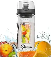 Infuser Water Bottle - Fruit Infusion Detox Bottle By Danum Black FREE SHIP