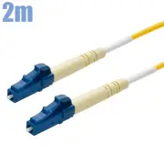 2M LC to LC UL Single Mode 9/125 Simplex Fiber Optical Patch Cable OFNR Yellow