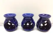 SouvNear 3.4" Essential Oil Diffuser Handmade Oil Warmer Blue Set of 3