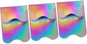 FRCOLOR 3 Pcs Stainless Steel Nail Art Template Plate Nail Stencil Tool for Hand