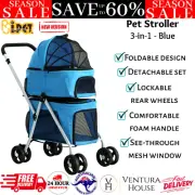 i.Pet Pet Stroller Dog Pram Large Cat Travel Carrier Foldable 4 Wheels Pushchair