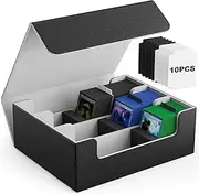 Card Deck Case for Trading Cards 1800+, Leather Magnetic Closure Trading Storage Box Protectors for YuGiOh, MTG, TCG, Sport Card, Magic Game Cards, 29 * 25 * 11Cm