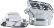 1Pair Quad Exhaust Tips Stainless Steel Compatible For Mercedes-AMG A45 W176 CLA45 C117 2013-2018 Car Accessories(Silver)