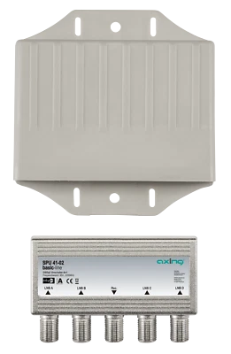 Axing SPU 41-02 4-in-1 Outdoor DiSEqC Satellite Switch-EMP 4X1 LNB FREE TO AIR