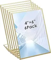 6Pcs Blank Clear Acrylic Table Sign Menu Table Number Display Picture Stand Qr Code Table Sign Holders Ad Frames Stand Desk Signs Emblems Display Board Plastic Menu for Office Restaurant Table (4*6in)