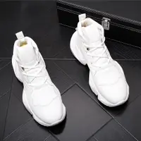 在飛比找ETMall東森購物網優惠-春季韓版休閑鞋高幫白色靴子