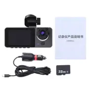 1080P Three Lens Car DVR DashCam Video Recorder Front Rear And Inside Camera