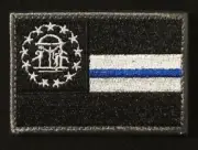 VELCRO® BRAND Fastener Morale HOOK PATCH State of Georgia Thin Blue Line 3x2"