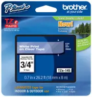 Genuine Brother TZe-145 P-touch Label Maker Tape TZe145 TZ145 TZ-145 White Clear