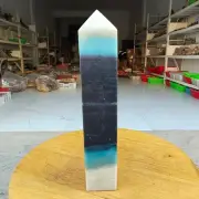 675g Trolleite Crystal Tower Point Obelisk Natural Rare Blue Quartz Healing Z749