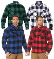 Men's Extra Heavyweight Sherpa-Lined Buffalo Plaid Warm Cotton Flannel Shirt