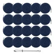 20pcs Drawstring Cords 51" Replacement Drawstring with Threader, Navy Blue