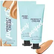 Full Coverage Concealer, All-Over Complexion Perfector, Long-Lasting CC Cream Foundation - Waterproof Transfer-Resistant Skin Tint,2pcs