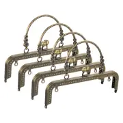 Metal Purse Frames, 8.07" 4Pcs Kiss Lock Clasp Frame for Coin Bag DIY, Bronze