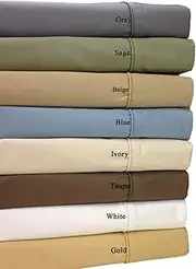 Royal Hotel Bedding 650-Thread-Count Bed Sheets - Wrinkle Free Attached Waterbed Sheets Cotton Blend, Sateen, Hypoallergenic, 4 Piece - Queen - White