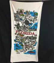 Barb McClain Artist 1990 Florida Sunshine State Beach Towel Souvenir RetroDesign