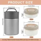 60oz Insulated Food Jar for Hot Food 3 Layer Single Stackable Food teMcC