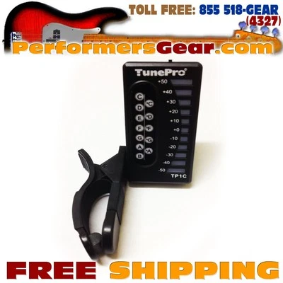 TunePro TP1C Chromatic Clip-On Guitar, Bass, Ukulele, Violin, Banjo Tuner