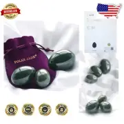 GIA Certified Nephrite Jade Yoni Eggs Set of 3 - Kegel Exercise Essentials