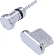 LRXIYODE 2pcs Silver Dust Plug for Earphone Jack Micro USB Port Compatible with Edge Honor Durable Design Easy to Install Remove for Device Protection
