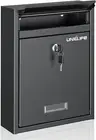 Uniclife Wall Mount Mailbox for Outside, Locking Mailbox, Large Mailbox with Key