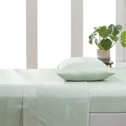 ESSN 500TC Cotton Sateen Flat Sheet Sage (Single, King Single,Double, Queen, King)