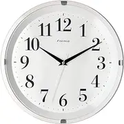 Formia HWC-011W-WH Wall Clock, Easy to Read Simple, Continuous Second Hand, Analog, Hodogaya Electronics Sales, White