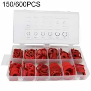 150/600xFIBRE WASHER SET ASSORTED FIBRE SEALS NUMEROUS SIZES SEALING RED WASHERS
