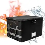 Fireproof File Box for Documents,Safe Box Storage Box Fireproof Box with Sealed | Waterproof Storage Box with Lock and Handle, Portable Filing Cabinet for Cash, File, Legal Folder Foccar
